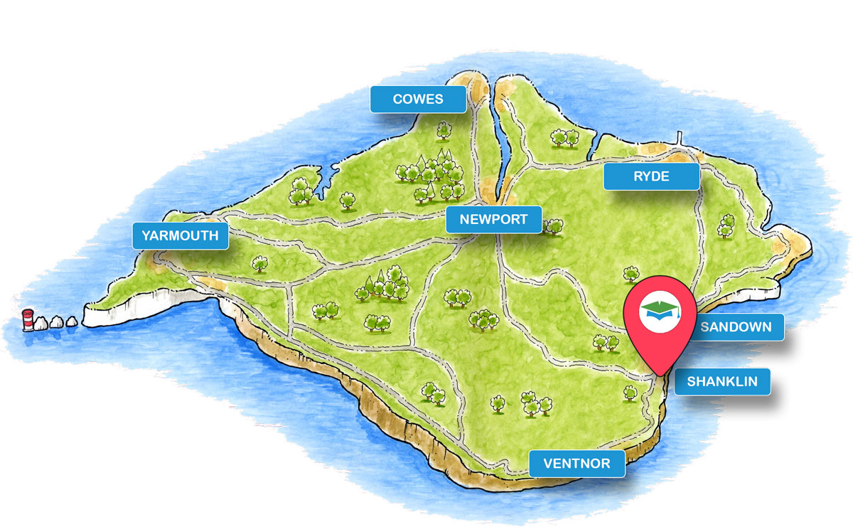 School trip Isle of Wight location map for Spotlight Theatre Group